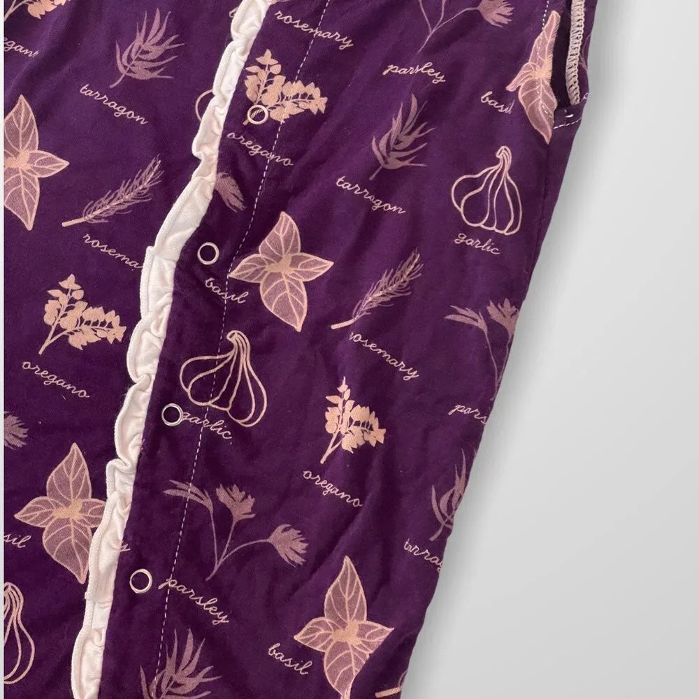 Kickee Pants Bamboo Plum & Cream Vegetable Herbs Romper 18-24 Months